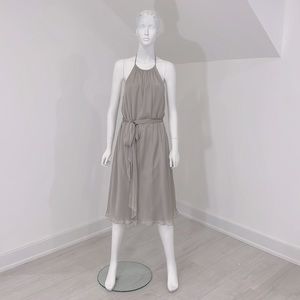 Sample Sale-NWT- Bella bridesmaid size 10 in Taupe Iridescent Chiffon